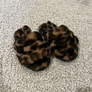 UGG Leopard Print Fluff Yeah Fuzzy Slippers